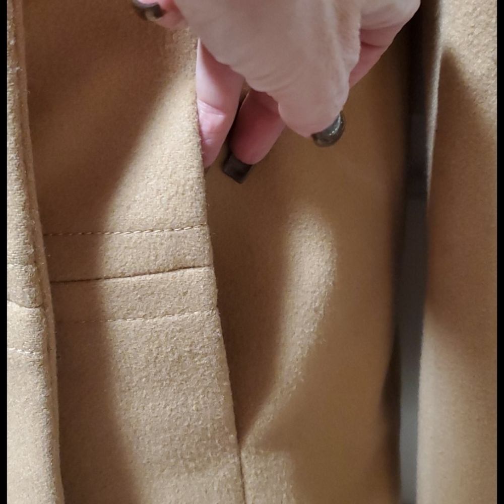 Wool Camel Pea Coat - Picture 7 of 13